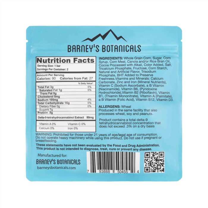 Barney's 160mg Delta 9 THC Cereal Bars - Cocoa Crunch - Image 2