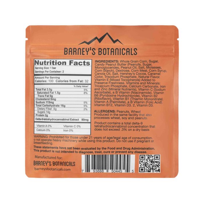 Barney's 160mg Delta 9 THC Cereal Bars - Peanut Butter - Image 2