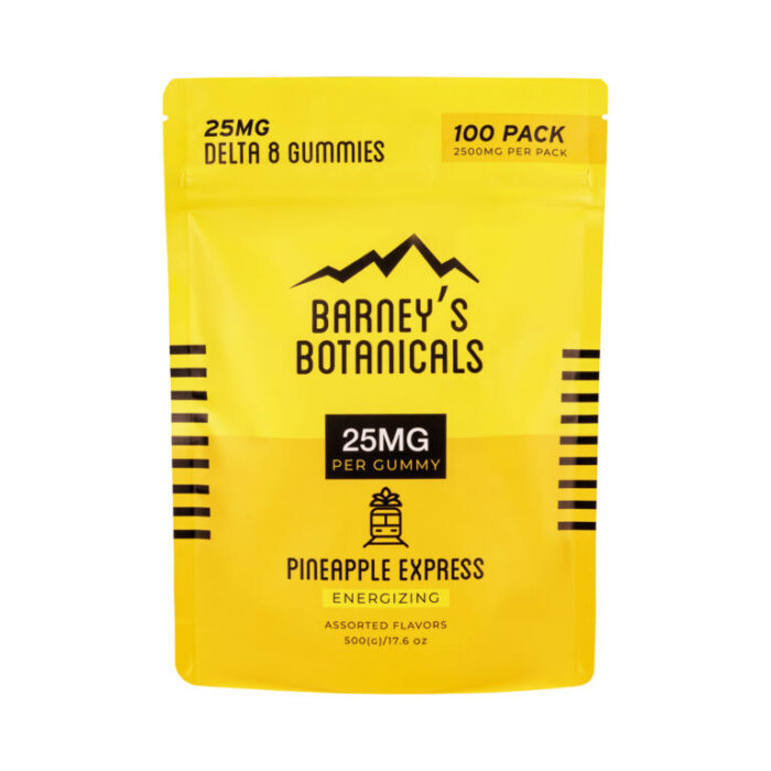 Barney's 25mg Delta 8 Pineapple Express Terpene Gummies 100ct