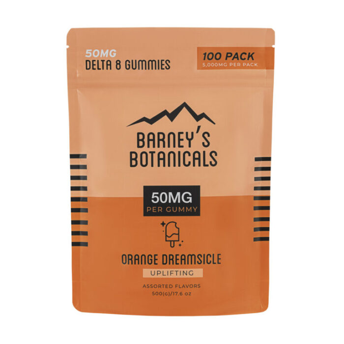 Barney's 50mg Delta 8 Orange Dreamsicle Terpene Gummies 100ct