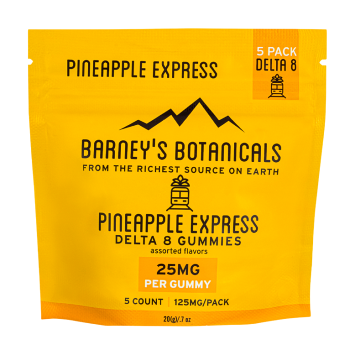 Barney's 25mg Pineapple Express Terpene Gummies 5ct