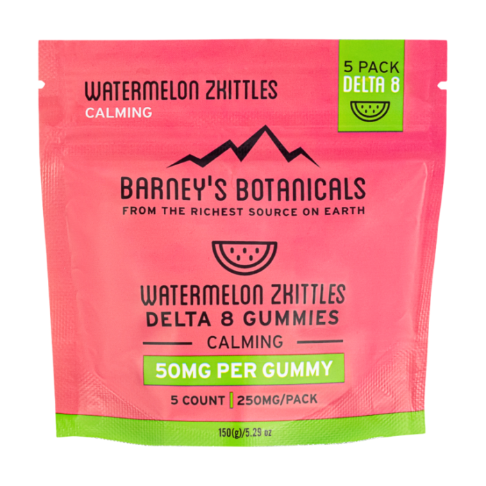 Barney's 50mg Delta 8 Watermelon Zkittles Terpene Gummies 5ct