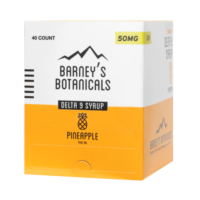 Barney's Botanicals 50mg Single Serve Delta 9 Syrups Pineapple 40ct