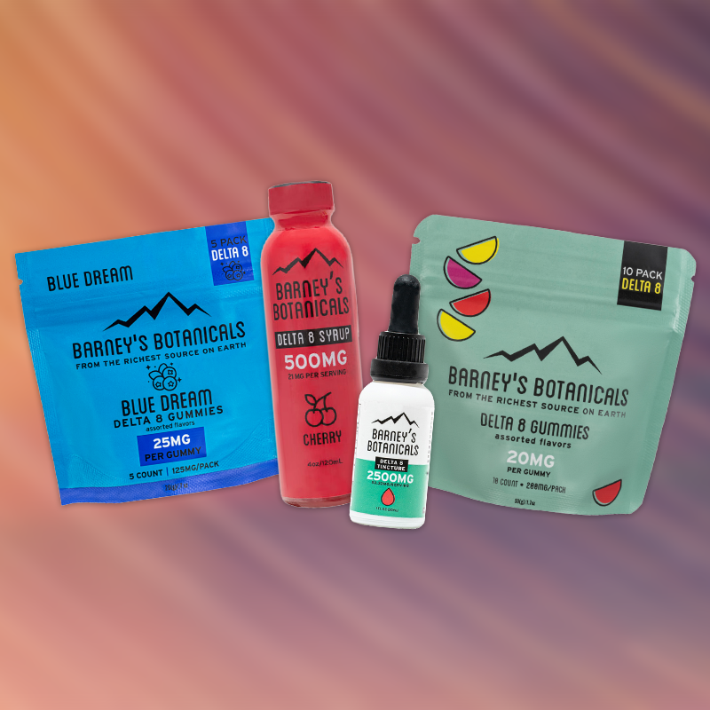 Barneys Botanicals Delta 8 Edibles, Tinctures, Syrups
