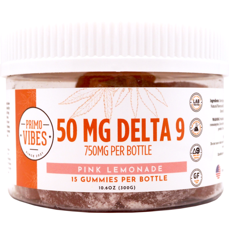 Delta 9 Gummies 50mg Pink Lemonade – Primo Vibes