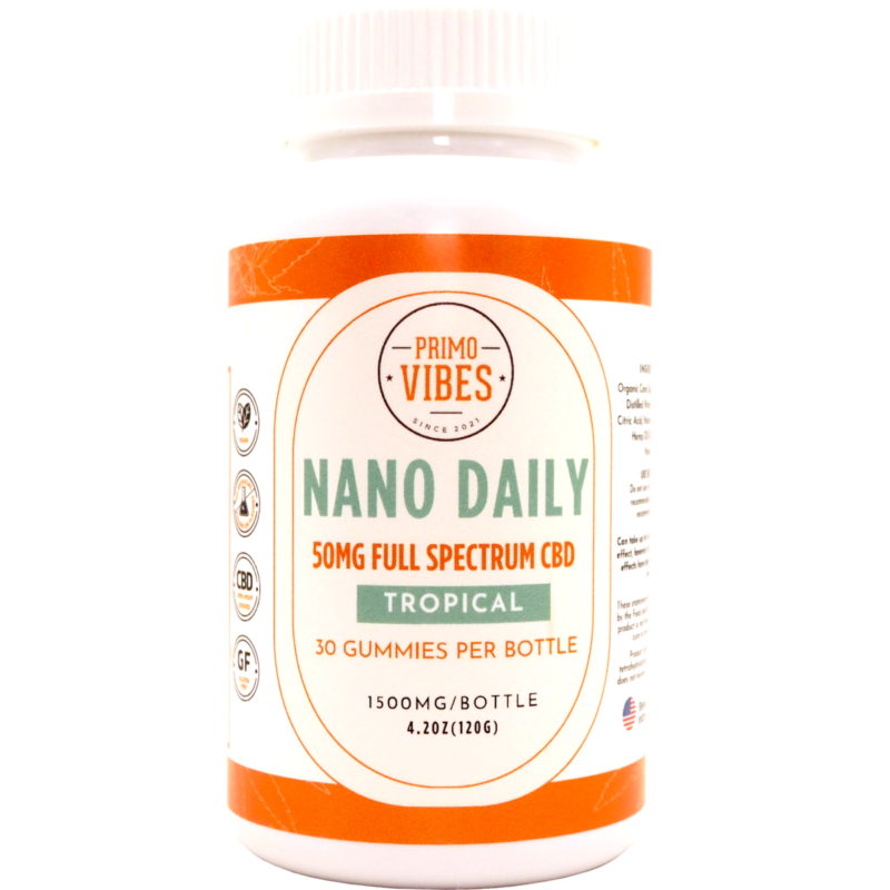 CBD 50mg Nano Daily Gummies - Primo Vibes