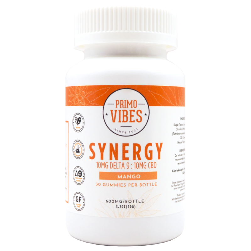 Synergy 10mg CBD+10mg Delta 9 Gummies - Primo Vibes