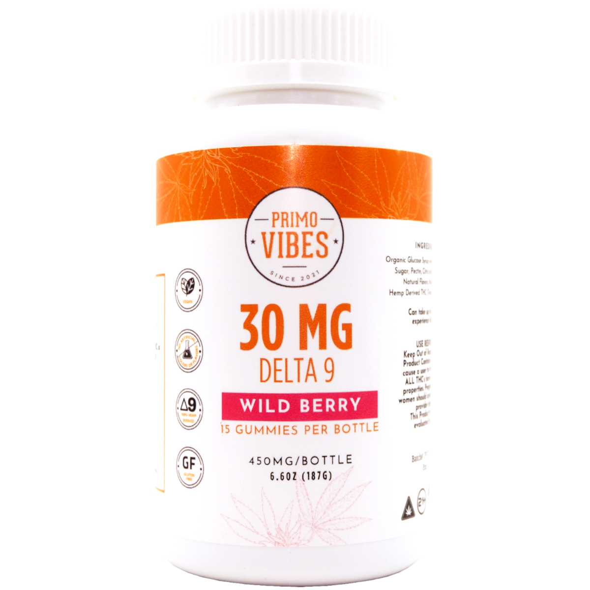 30mg Delta 9 Gummies Wild Berry - Primo Vibes