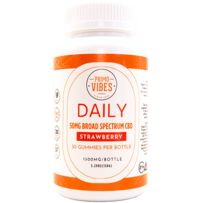50mg CBD Broad Spectrum Daily Gummy - Primo Vibes