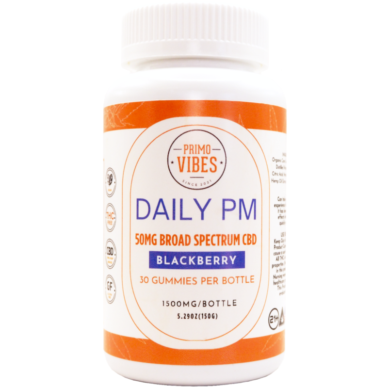 50mg CBD Broad Spectrum Daily PM Gummy - Primo Vibes