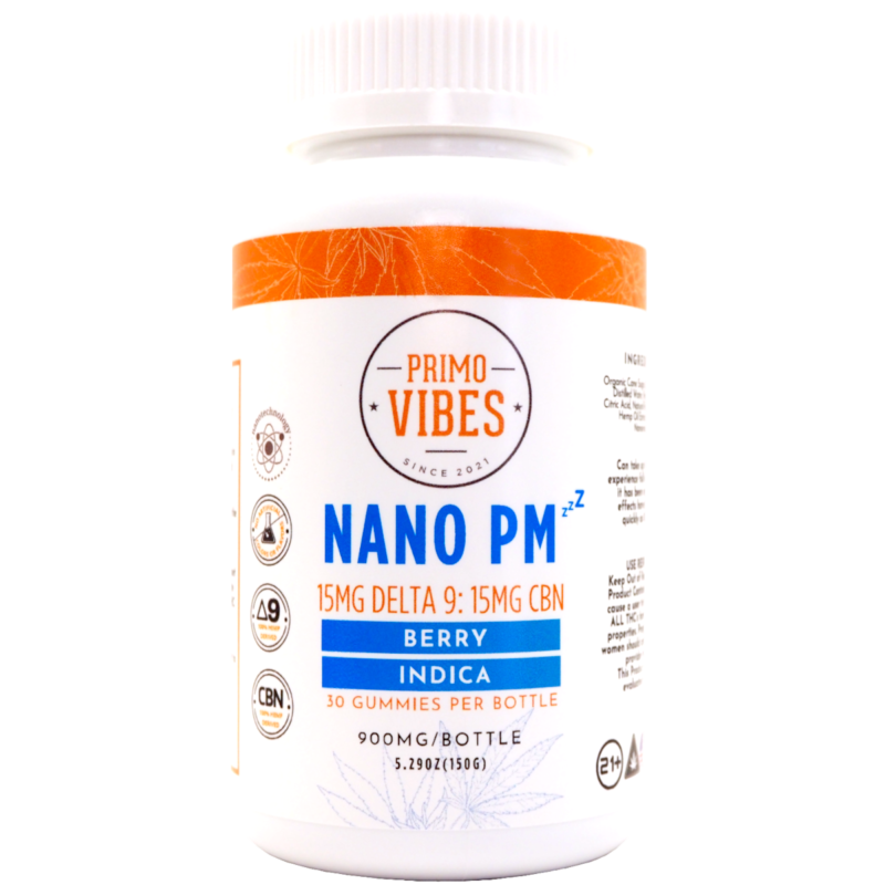 Delta 9 Gummies 15mg Nano PM Gummies - Primo Vibes